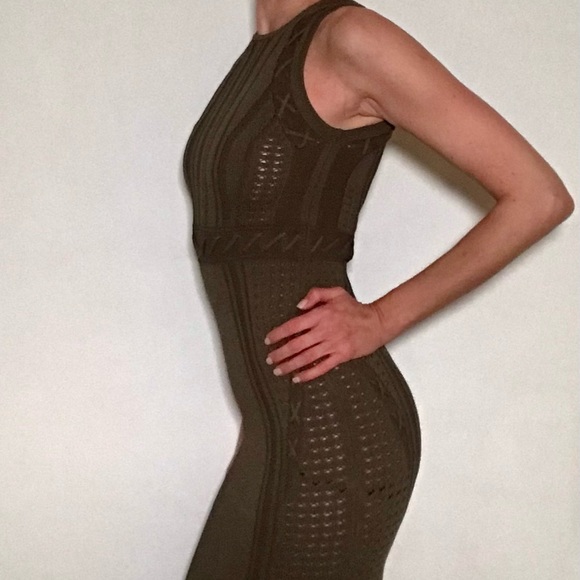 Torn by Ronny Kobo Green Marietta Olive Knit Bodycon Cocktail Dress size S. - Picture 2 of 13